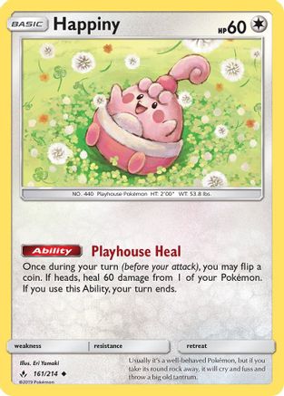 Happiny (161/214) [SM  Unbroken Bonds] Reverse Holofoil - Uncommon