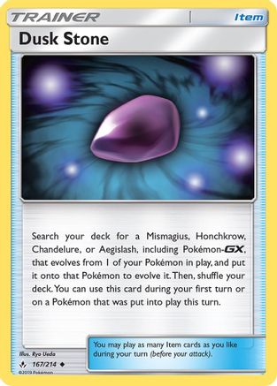 Dusk Stone (167/214) [SM  Unbroken Bonds] Reverse Holofoil - Uncommon