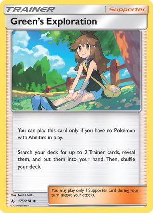 Green's Exploration (175/214) [SM  Unbroken Bonds] Reverse Holofoil - Uncommon