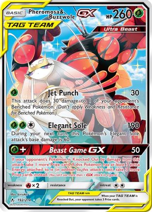 Pheromosa & Buzzwole GX (Alternate Full Art) (192/214) [SM  Unbroken Bonds] Holofoil - Ultra Rare