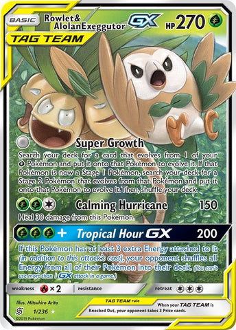 Rowlet & Alolan Exeggutor GX [SM11 - 1/236]