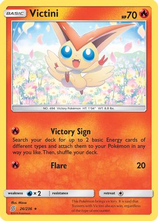 Victini (026/236) [SM  Unified Minds] Reverse Holofoil - Holo Rare