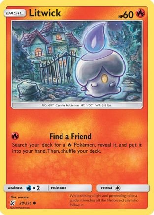 Litwick (028/236) [SM  Unified Minds] Reverse Holofoil - Common