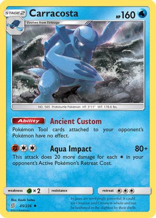 Carracosta (045/236) [SM  Unified Minds] Reverse Holofoil - Uncommon