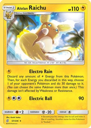 Alolan Raichu (057/236) [SM  Unified Minds] Holofoil - Holo Rare