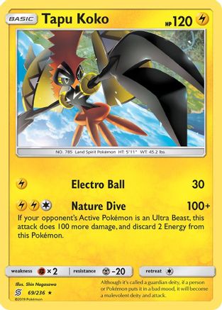 Tapu Koko (69/236) [SM  Unified Minds] Holofoil - Holo Rare