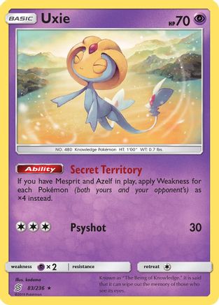 Uxie (83/236) [SM  Unified Minds] Holofoil - Holo Rare