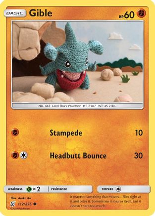Gible (112/236) [SM  Unified Minds] Reverse Holofoil - Common