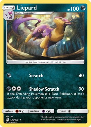 Liepard (136/236) [SM  Unified Minds] Reverse Holofoil - Rare