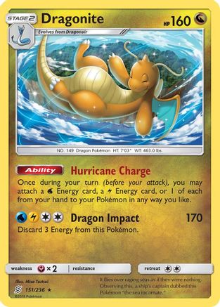 Dragonite (151/236) [SM  Unified Minds] Reverse Holofoil - Rare