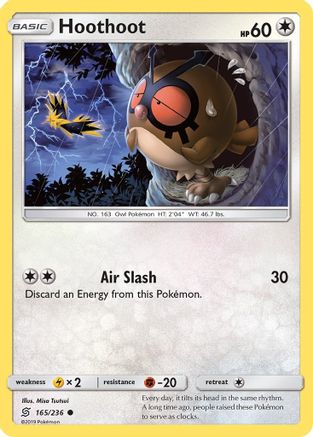 Hoothoot (165/236) [SM  Unified Minds] Reverse Holofoil - Common