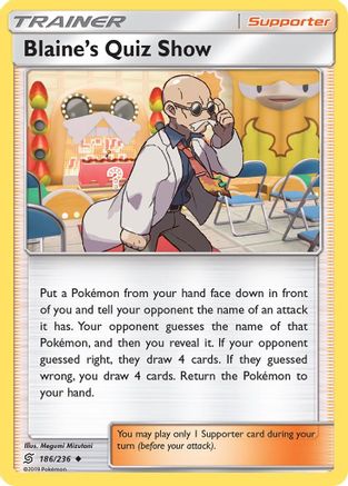 Blaine's Quiz Show (186/236) [SM  Unified Minds] Reverse Holofoil - Uncommon