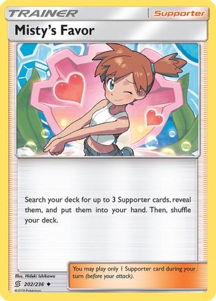 Misty's Favor (202/236) [SM  Unified Minds] Reverse Holofoil - Uncommon