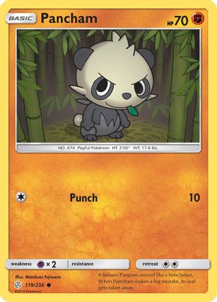 Pancham (119/236) [SM  Cosmic Eclipse] Reverse Holofoil - Common