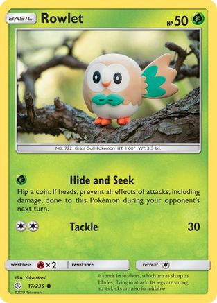 Rowlet (017/236) [SM  Cosmic Eclipse] Reverse Holofoil - Common