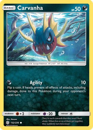 Carvanha (132/236) [SM  Cosmic Eclipse] Reverse Holofoil - Common