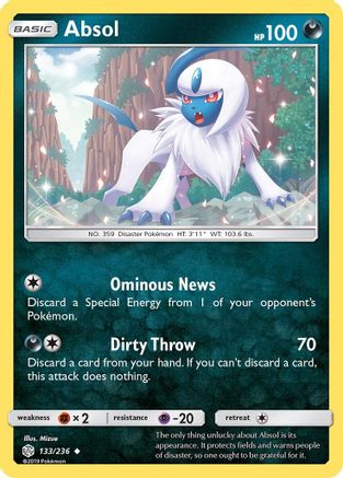 Absol (133/236) [SM  Cosmic Eclipse] Reverse Holofoil - Uncommon
