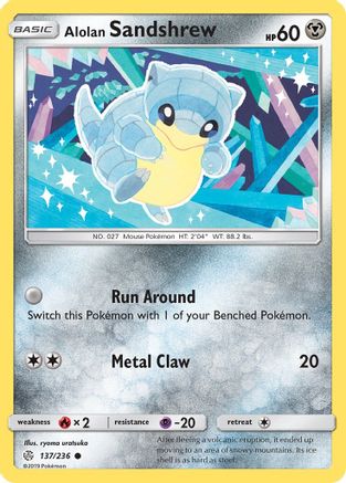 Alolan Sandshrew (137/236) [SM  Cosmic Eclipse] Reverse Holofoil - Common