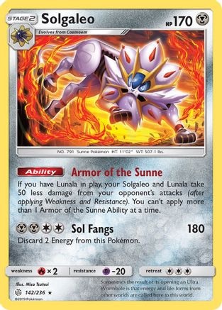 Solgaleo (142/236) [SM  Cosmic Eclipse] Reverse Holofoil - Holo Rare