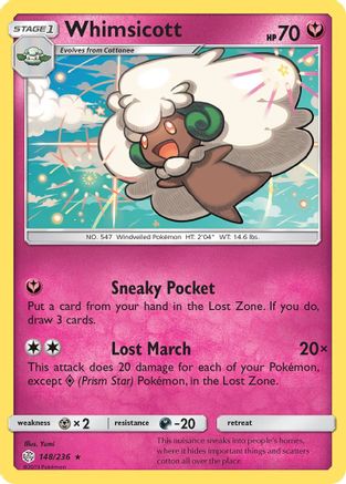 Whimsicott (148/236) [SM  Cosmic Eclipse] Reverse Holofoil - Rare