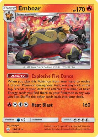 Emboar (033/236) [SM  Cosmic Eclipse] Reverse Holofoil - Rare