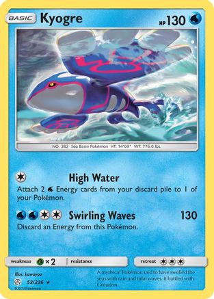 Kyogre (053/236) [SM  Cosmic Eclipse] Reverse Holofoil - Rare