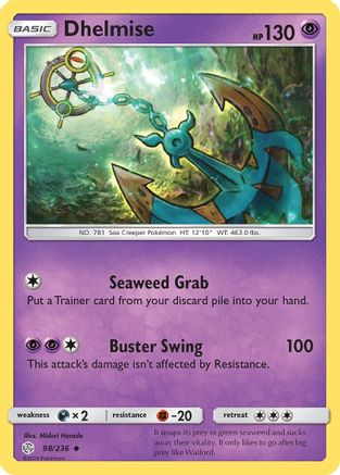 Dhelmise (98/236) [SM  Cosmic Eclipse] Reverse Holofoil - Uncommon