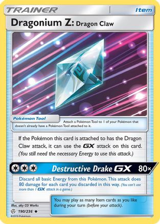 Dragonium Z: Dragon Claw (190/236) [SM  Cosmic Eclipse] Reverse Holofoil - Uncommon