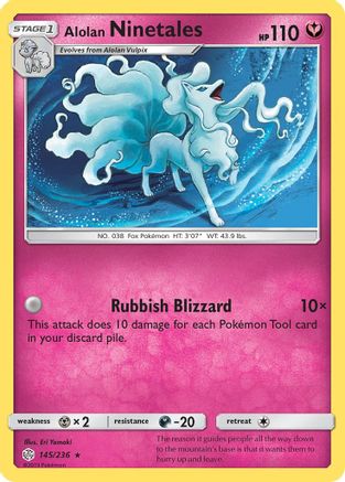 Alolan Ninetales (145/236) [SM  Cosmic Eclipse] Reverse Holofoil - Holo Rare