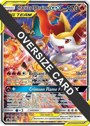 Charizard & Braixen GX - SM230 (SM Black Star Promo) (SM230) [Jumbo Cards] Holofoil - Promo
