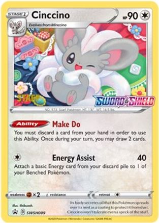 Cinccino - SWSH009 (Prerelease) [Staff] (SWSH009) [SWSH Sword & Shield Promo Cards] Holofoil - Promo