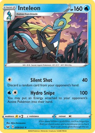 Inteleon (059/202) [SWSH01 Sword & Shield Base Set] - Rare