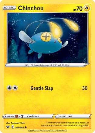 Chinchou (067/202) [SWSH01 Sword & Shield Base Set] Reverse Holofoil - Common