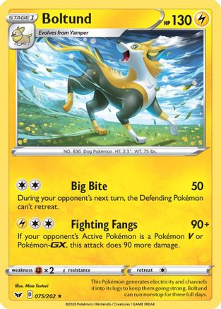 Boltund (075/202) [SWSH01 Sword & Shield Base Set] Holofoil - Holo Rare
