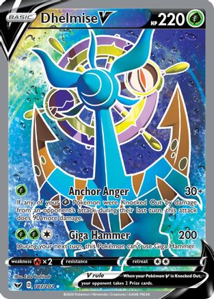 Dhelmise V (Full Art) (187/202) [SWSH01 Sword & Shield Base Set] Holofoil - Ultra Rare