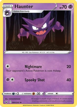 Haunter (084/202) [SWSH01 Sword & Shield Base Set] Reverse Holofoil - Uncommon