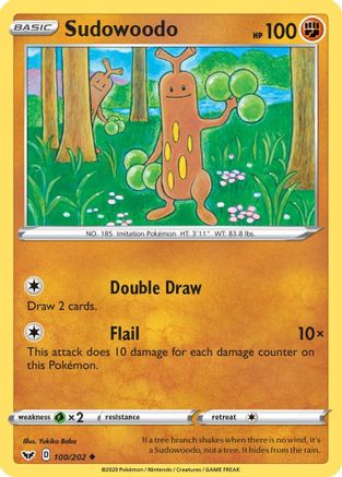Sudowoodo (100/202) [SWSH01 Sword & Shield Base Set] Reverse Holofoil - Uncommon