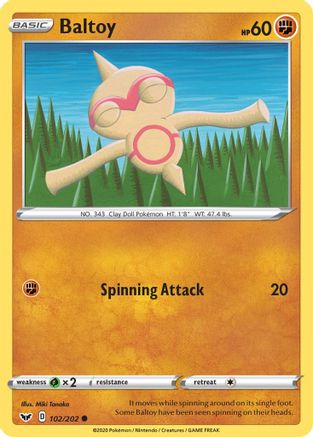 Baltoy (102/202) [SWSH01 Sword & Shield Base Set] Reverse Holofoil - Common