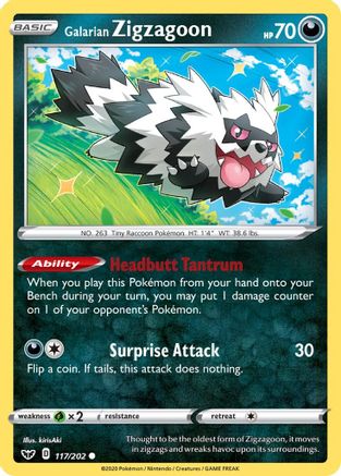 Galarian Zigzagoon (117/202) [SWSH01 Sword & Shield Base Set] - Common