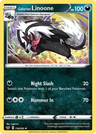 Galarian Linoone (118/202) [SWSH01 Sword & Shield Base Set] - Uncommon
