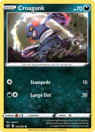 Croagunk (123/202) [SWSH01 Sword & Shield Base Set] - Common