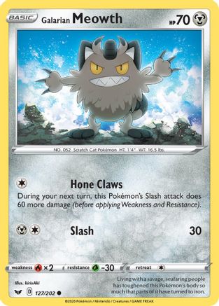 Galarian Meowth (127/202) [SWSH01 Sword & Shield Base Set] Reverse Holofoil - Common