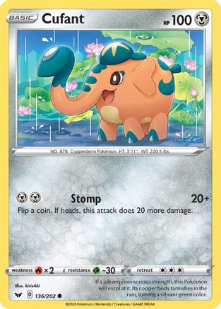 Cufant (136/202) [SWSH01 Sword & Shield Base Set] Reverse Holofoil - Common