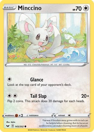 Minccino (145/202) [SWSH01 Sword & Shield Base Set] Reverse Holofoil - Common
