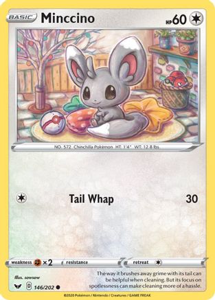 Minccino (146/202) [SWSH01 Sword & Shield Base Set] Reverse Holofoil - Common