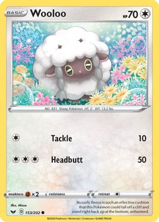 Wooloo (153/202) [SWSH01 Sword & Shield Base Set] Reverse Holofoil - Common