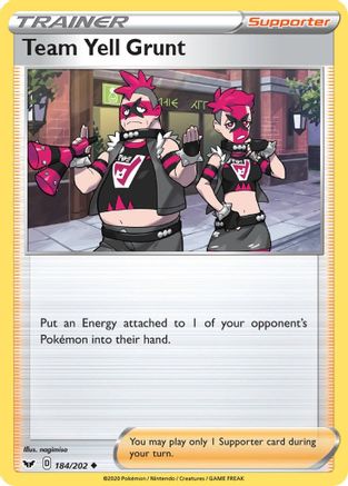 Team Yell Grunt (184/202) [SWSH01 Sword & Shield Base Set] - Uncommon
