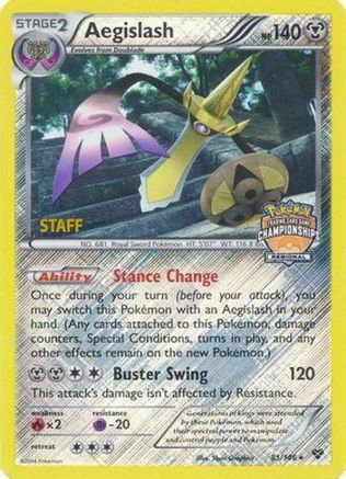 Aegislash (Regional Championships) [Staff] (85/146) [League & Championship Cards] Reverse Holofoil - Promo