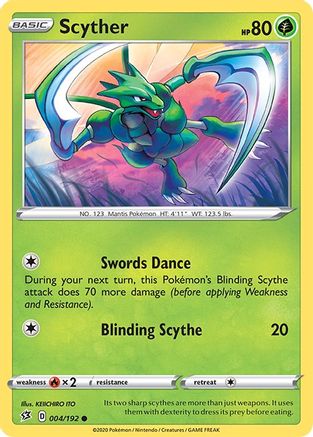 Scyther (004/192) [SWSH02 Rebel Clash] Reverse Holofoil - Common