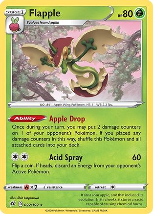 Flapple (022/192) [SWSH02 Rebel Clash] Reverse Holofoil - Holo Rare